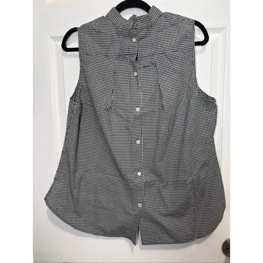 Frame gingham high neck top Large